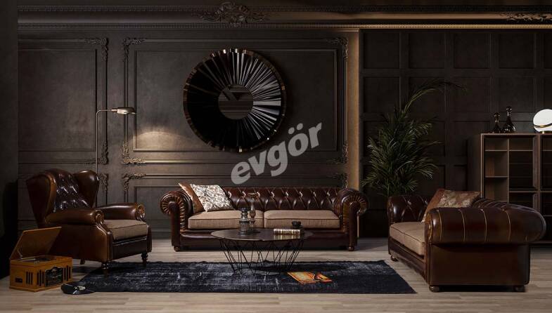 Almira Leather Sofa Set - 1