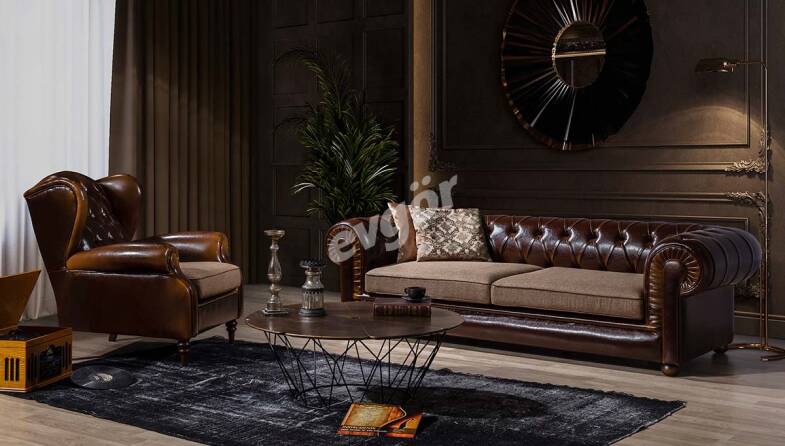 Almira Leather Sofa Set - 2