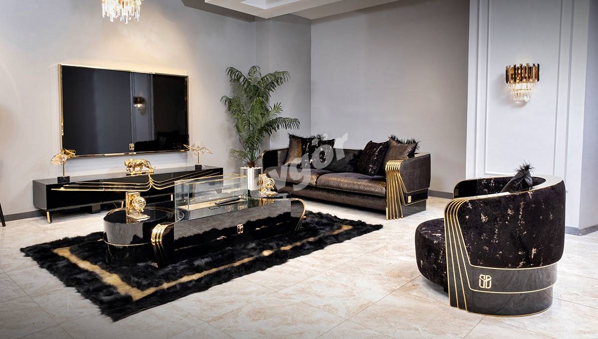 Angelas Luxury Metal Sofa Set - 7