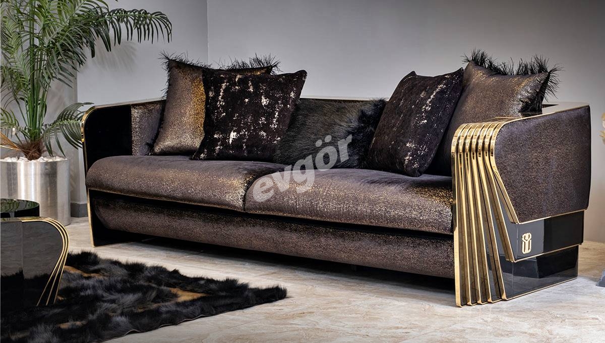 Angelas Luxury Metal Sofa Set - 3