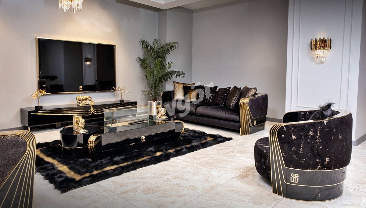 Angelas Luxury Metal Sofa Set - 1