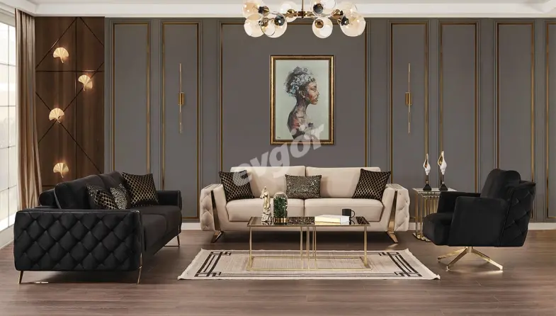 Bolian Gold Metal Sofa Set - 1