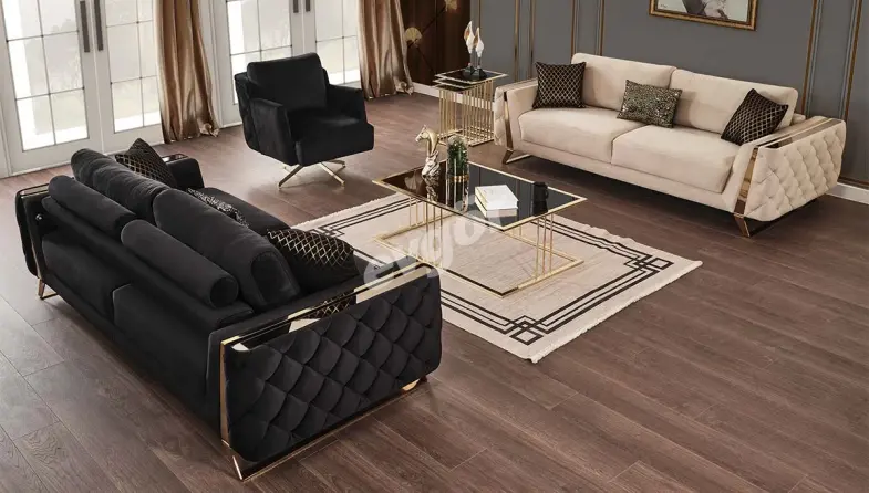 Bolian Gold Metal Sofa Set - 2