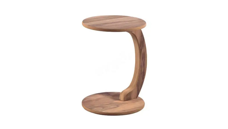 Bonera Walnut Round C Service Table - 1