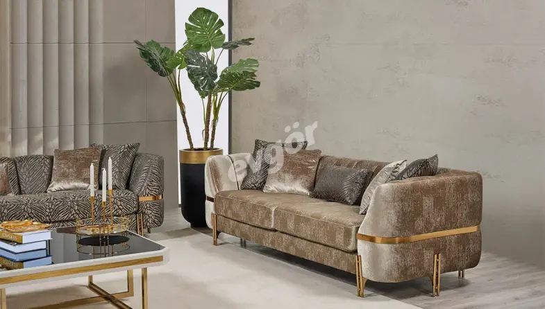 Cenevre Mink Sofa Set - 3