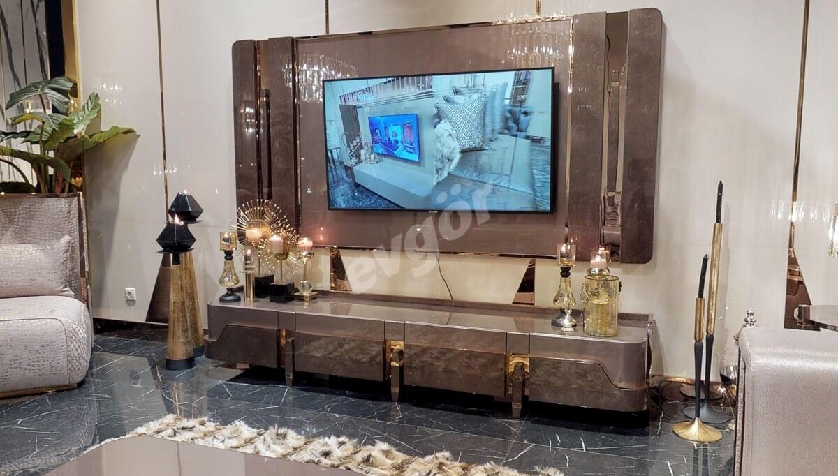 Diamond Luxury Metal TV Unit - 2