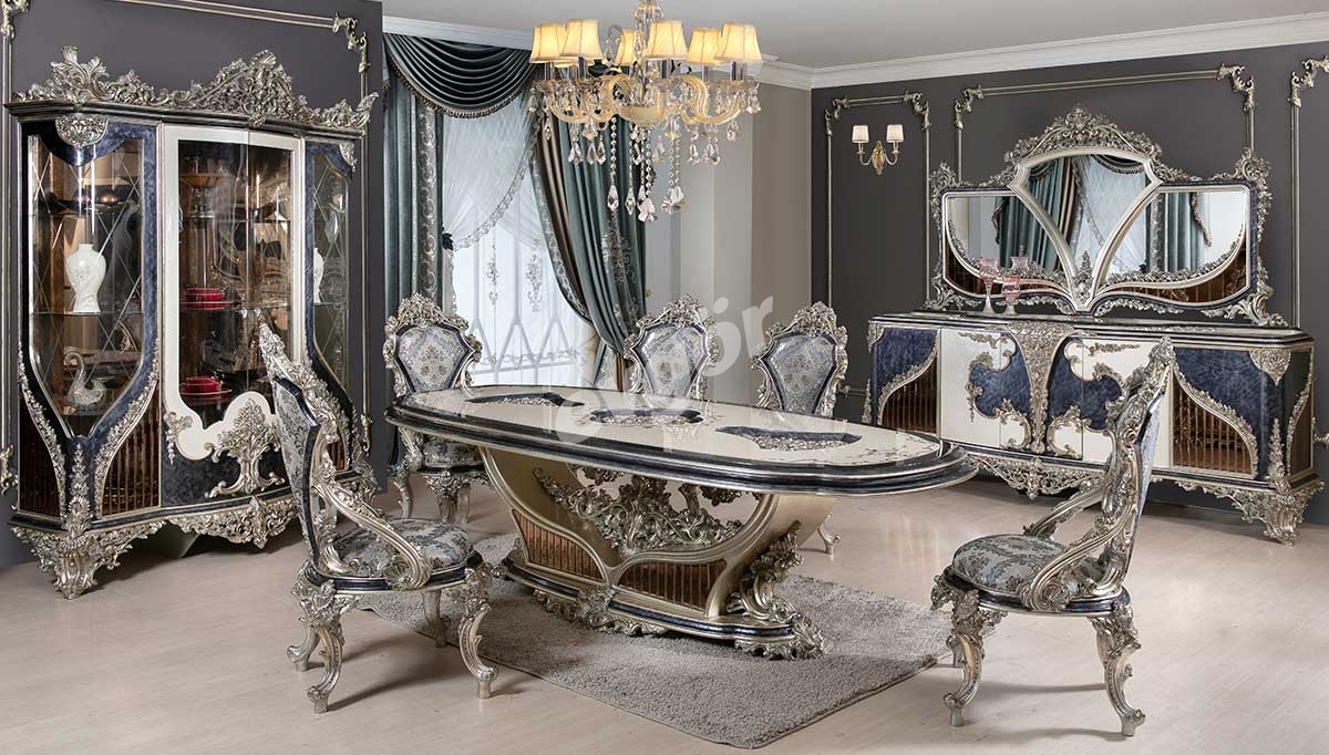 Dilruba Classic Gray Dining Room - 1