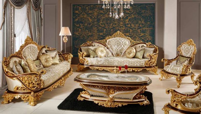  Dilruba Leaf Classic Sofa Set - 1