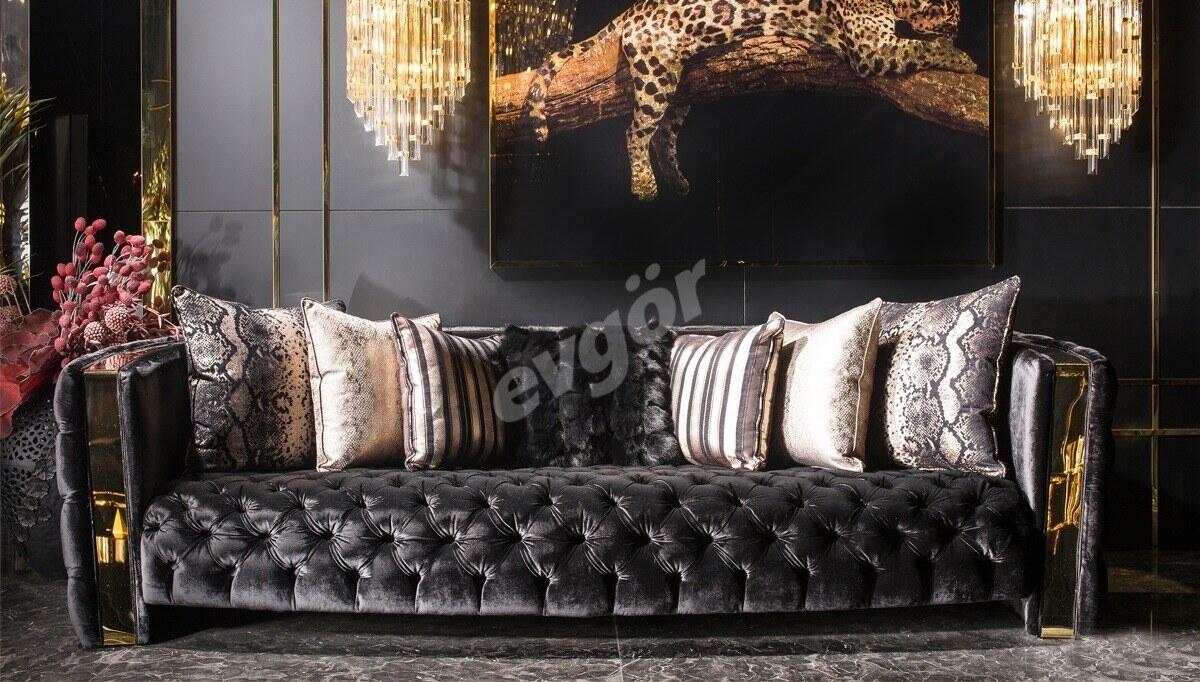 Henna Luxury Metal Sofa Set - 2