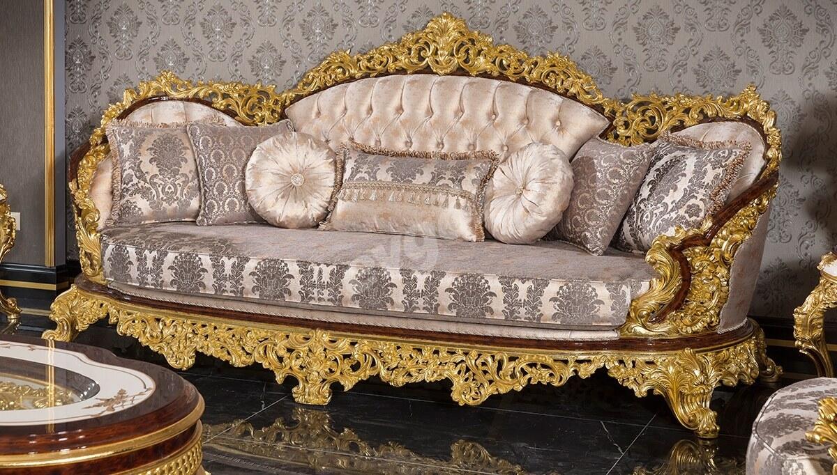 Hunkar Altin Varakli Sofa Set - 14