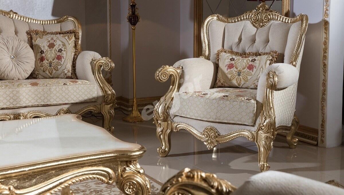 Kayihan Desenli Classic Sofa Set - 4