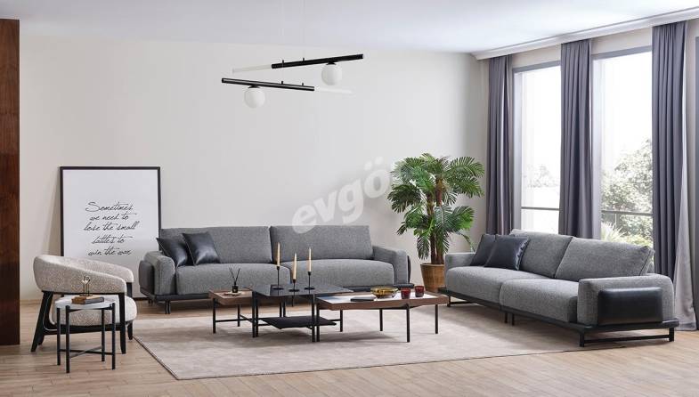 Lamego Grey Sofa Set - 1