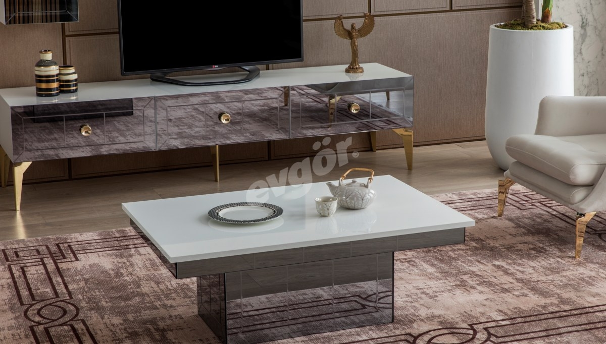 Lekza White Coffee Table - 1