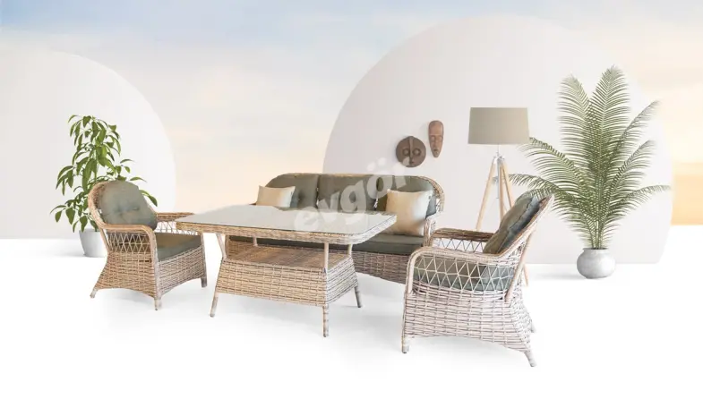 Moka Cream Rattan Seating Group - 1