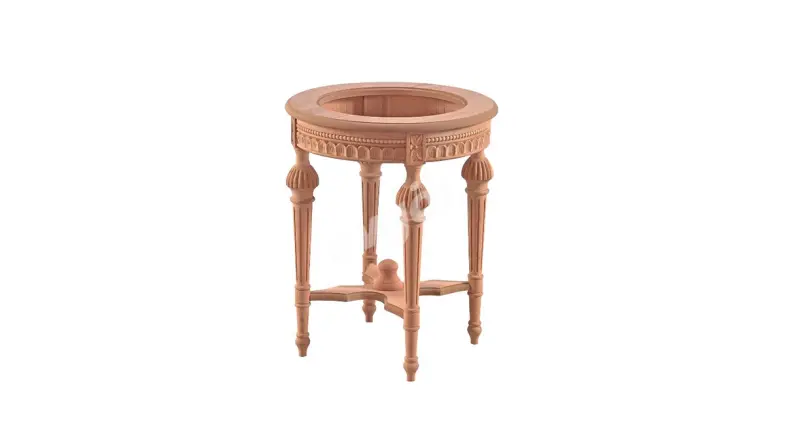 Mostera Round Wooden Plant Stand Tables - 1