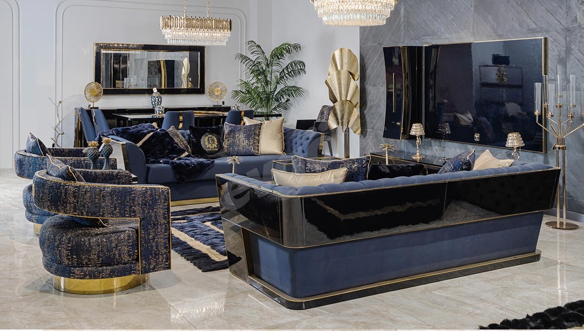 Napoli Luxury Metal Sofa Set - 1