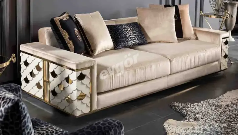 Prens Gold Sofa Set - 3