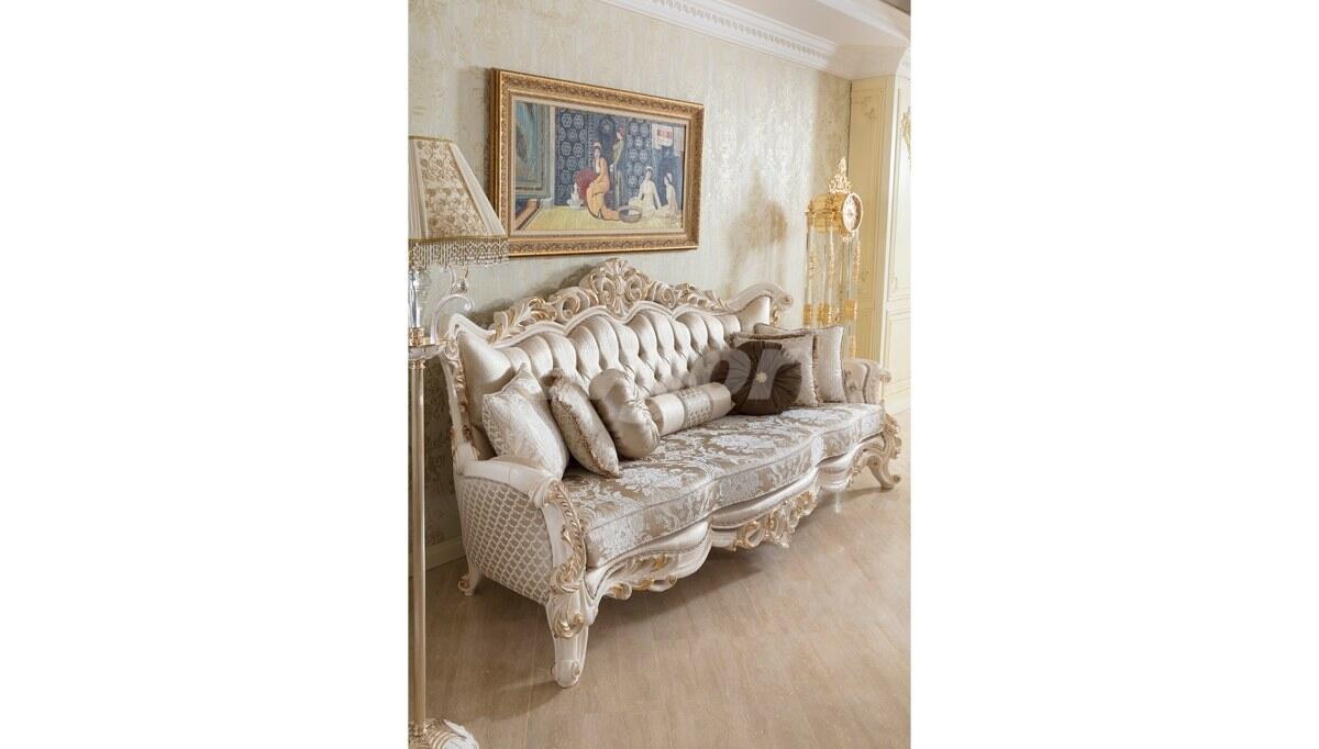 Royela Krem Classic Sofa Set - 8