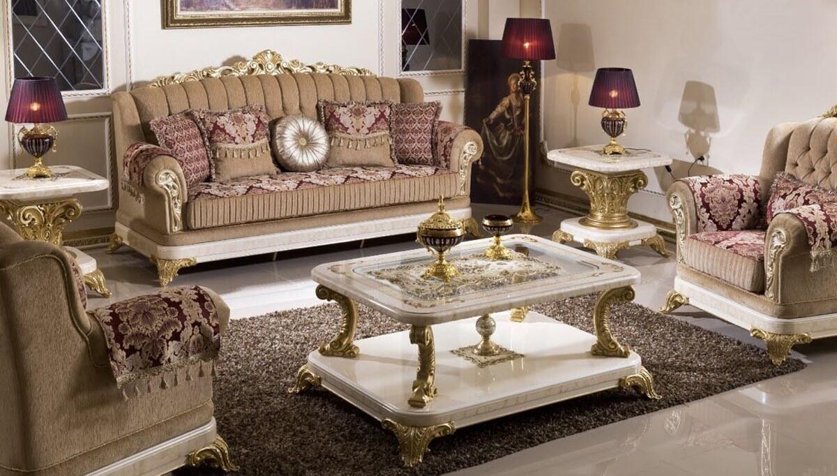 Safir Krem Sofa Set - 1