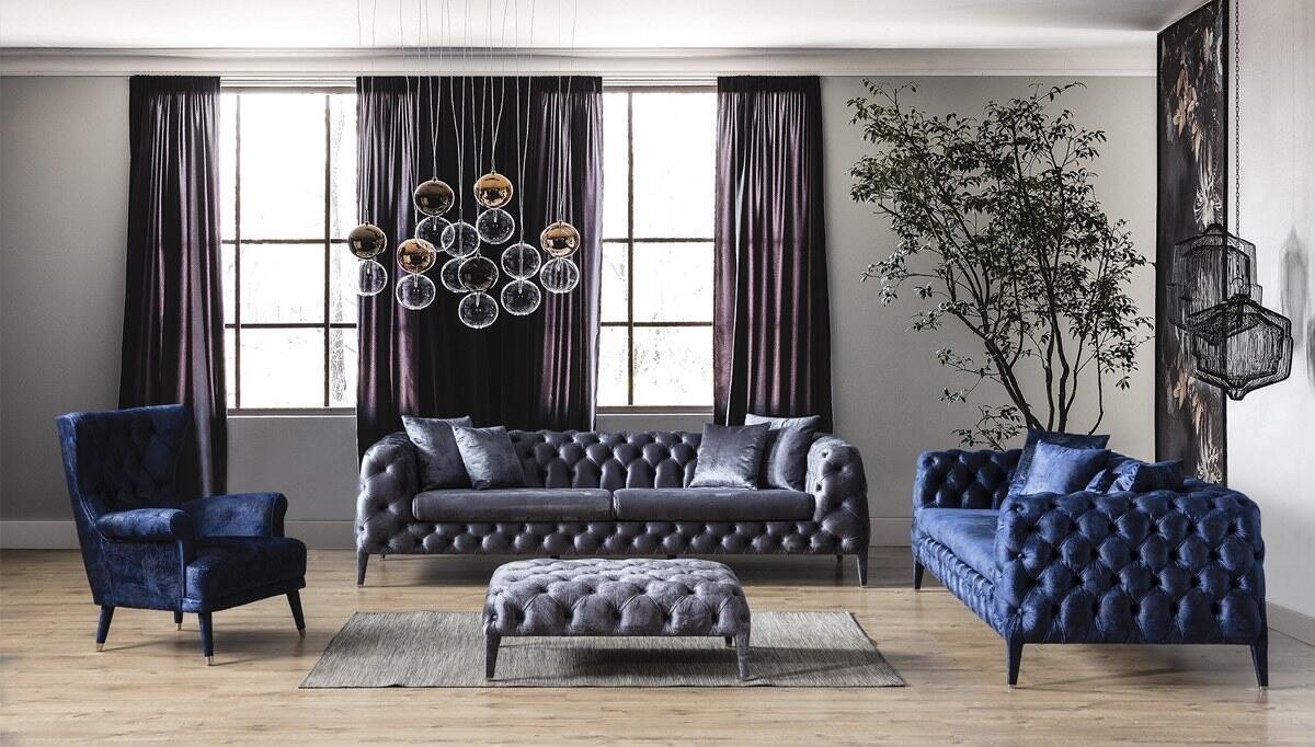 Sepura Blue Sofa Set - 1