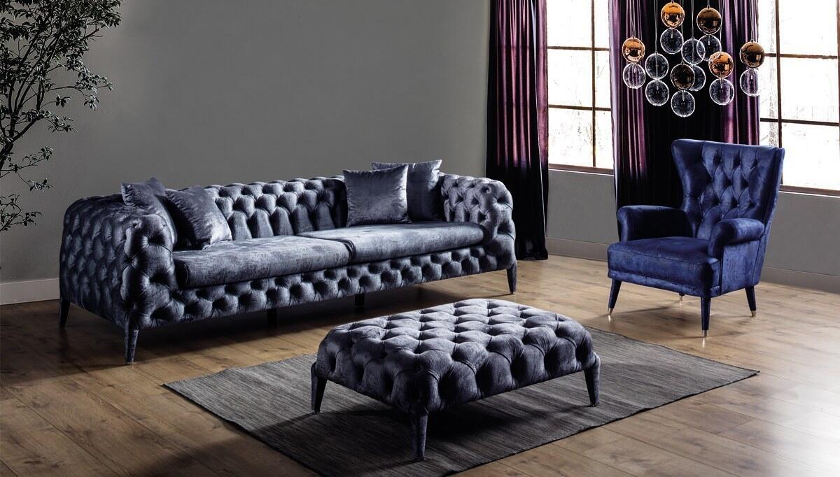 Sepura Blue Sofa Set - 2