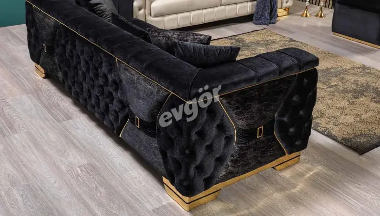 Singapur Black Krem Sofa Set - 2