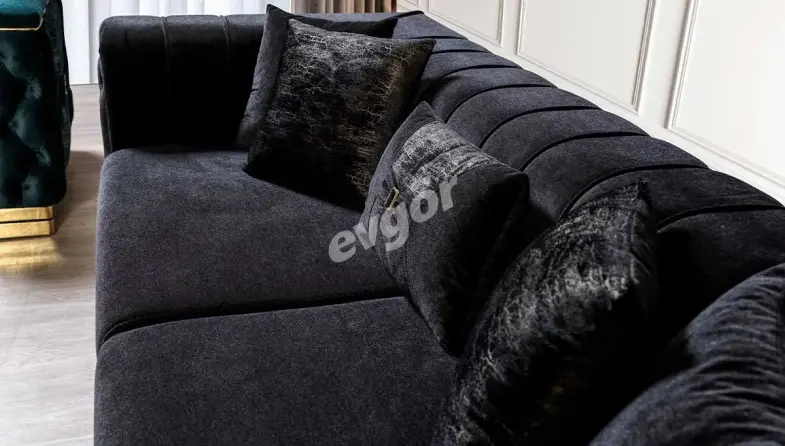 Singapur Yesil Black Sofa Set - 4