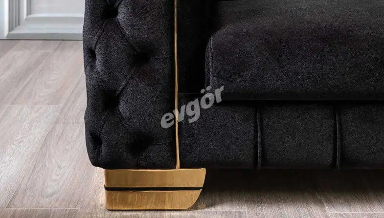 Singapur Yesil Black Sofa Set - 5