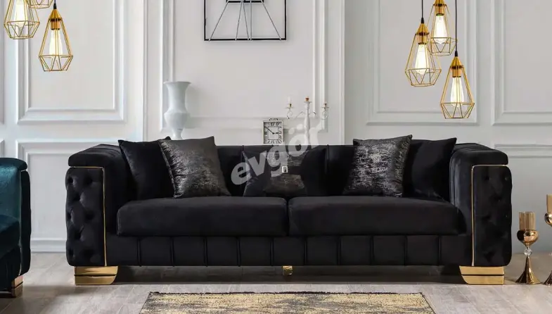 Singapur Yesil Black Sofa Set - 2