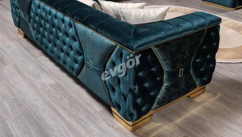 Singapur Yesil Krem Sofa Set - 3