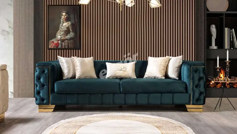 Singapur Yesil Krem Sofa Set - 2