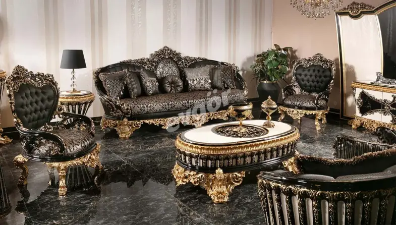 Tandiya Black Sofa Set - 1