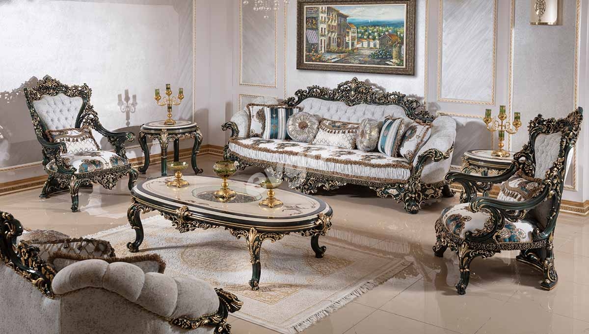 Viyola Yesil Classic Sofa Set - 1