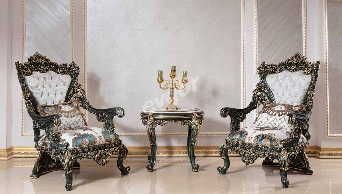 Viyola Yesil Classic Sofa Set - 5