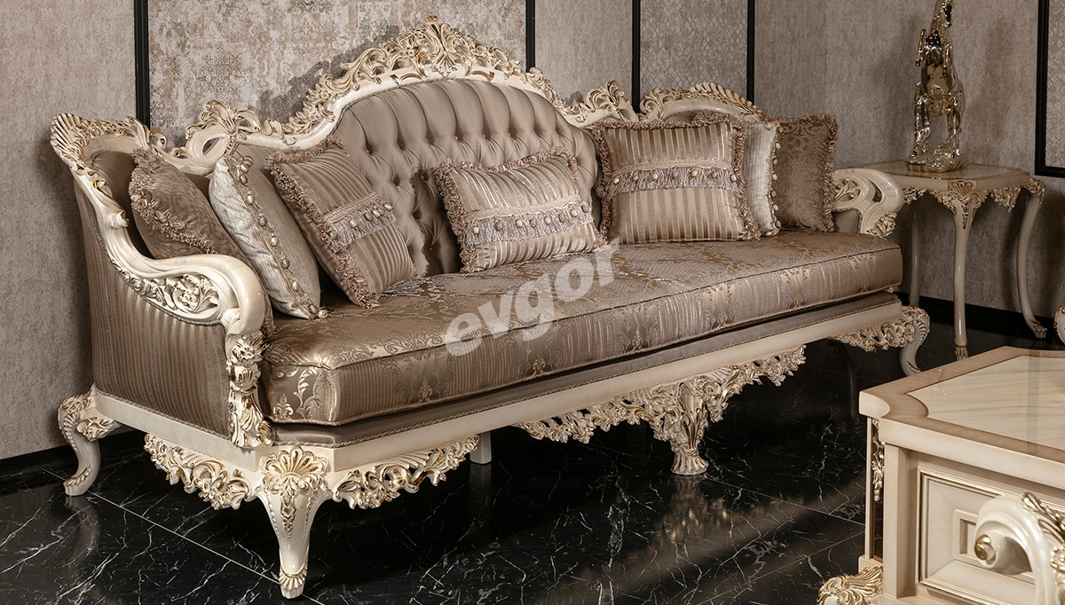 Zarafet White Sofa Set - 2